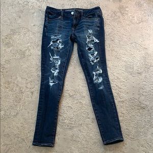 american eagle super flattering ripped jeans